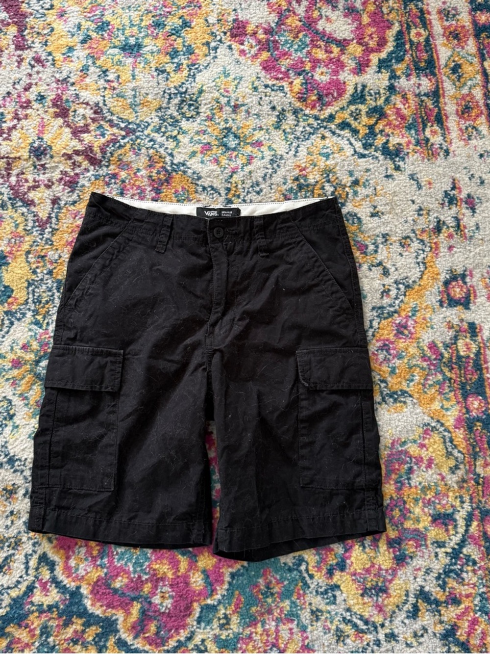 Vans Cargo Bermuda Shorts Black Skater Boyfriend Y2K - Picture 1 of 2